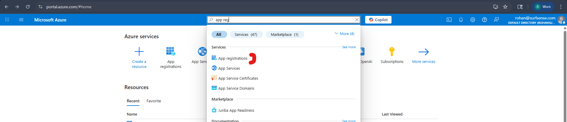 Azure Portal Search